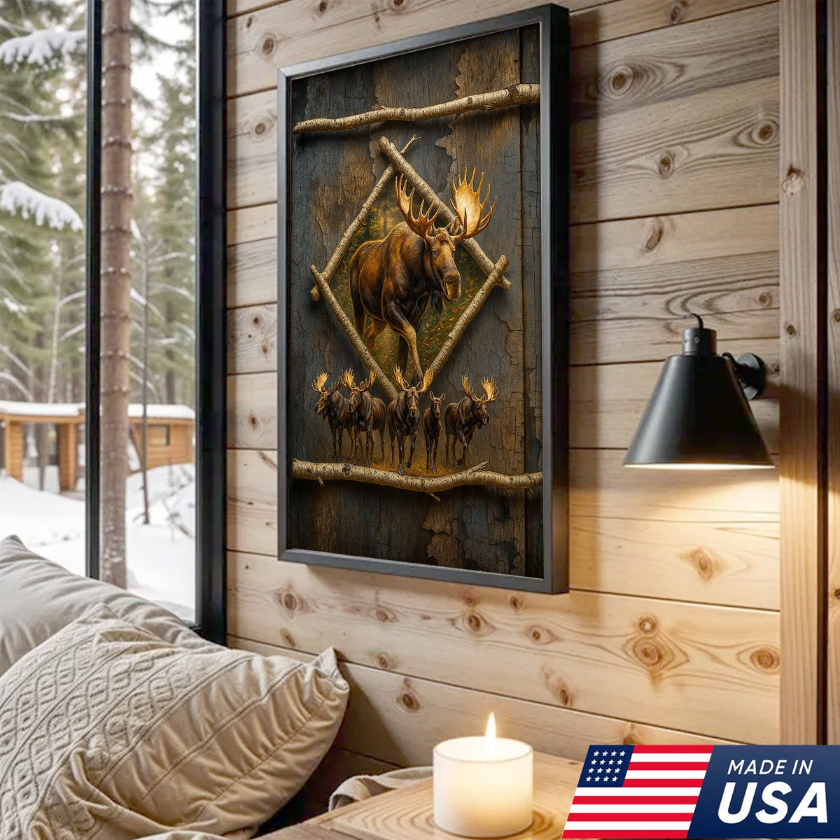 Majestic Moose Canvas Wall Art – Rustic Cabin Decor & Perfect Gift for Hunters