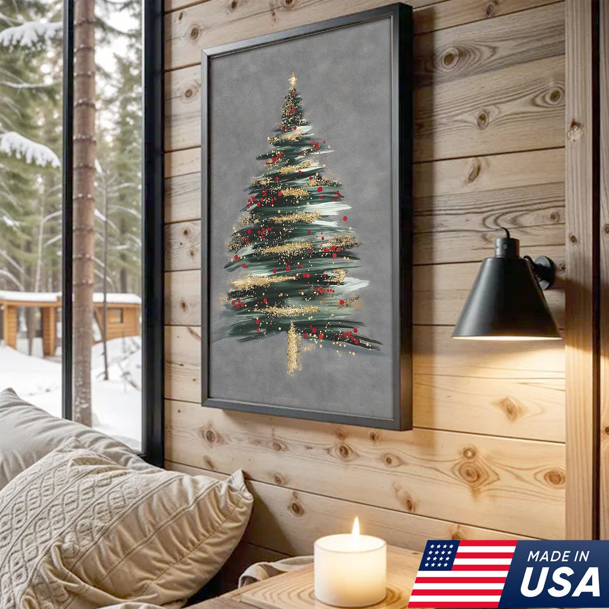 Golden Noel Christmas Canvas