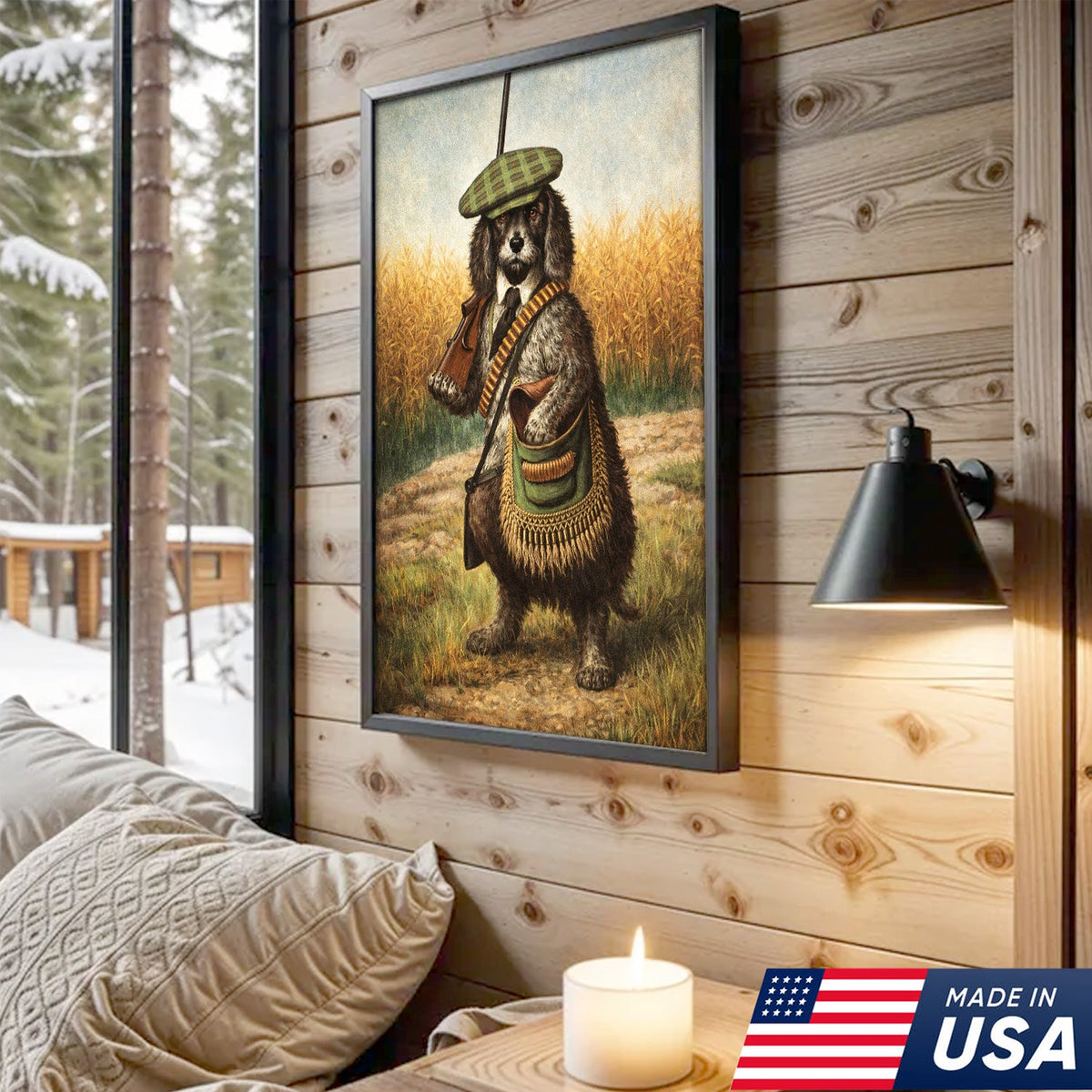 Funny Hunting Dog Wall Art, Vintage Hunter Dog Canvas
