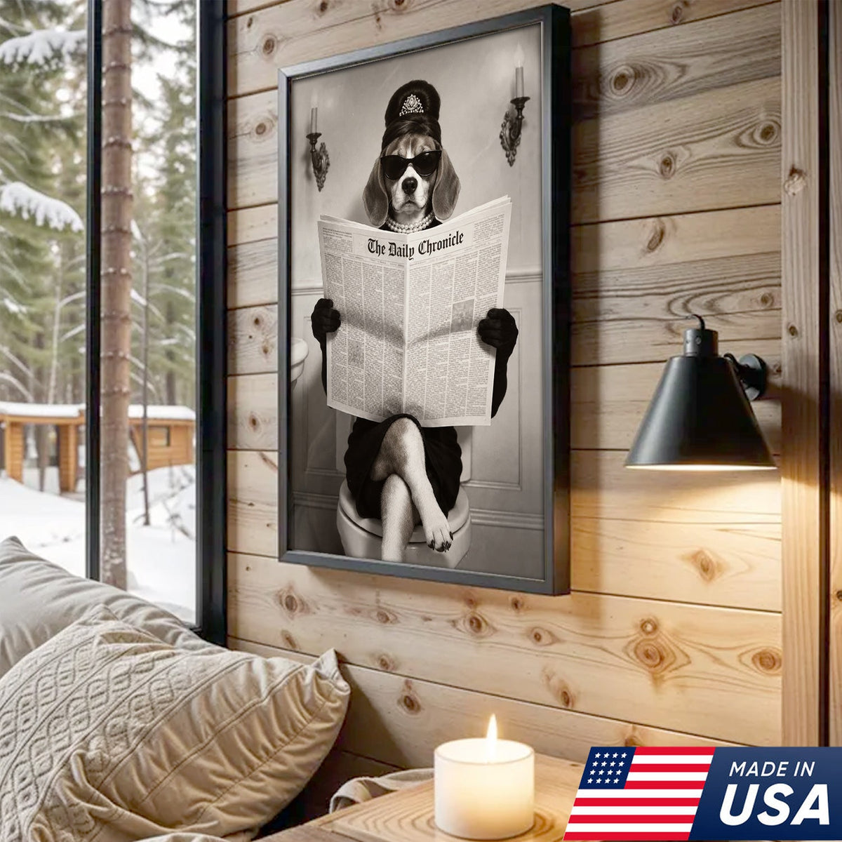 Classy Beagle Bathroom Canvas