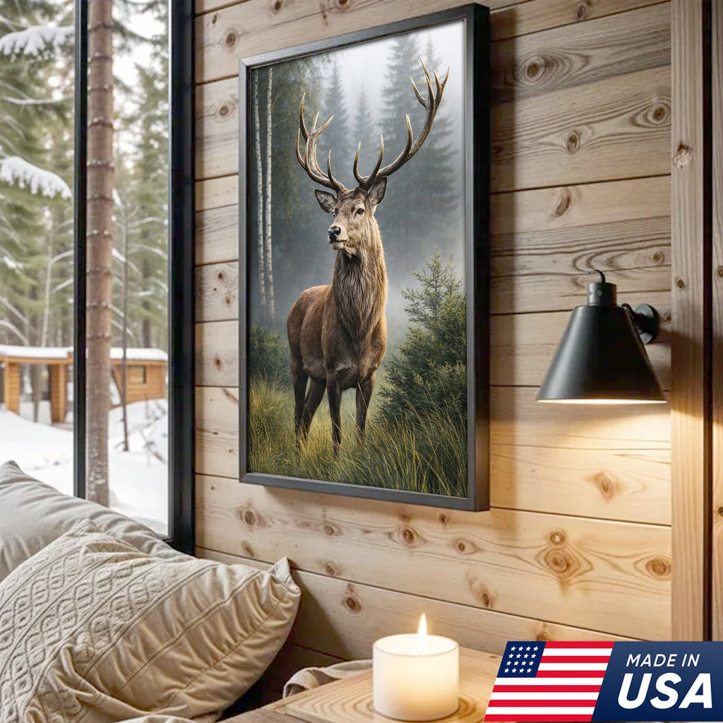 Deer Wall Art Canvas – Rustic Hunting Decor