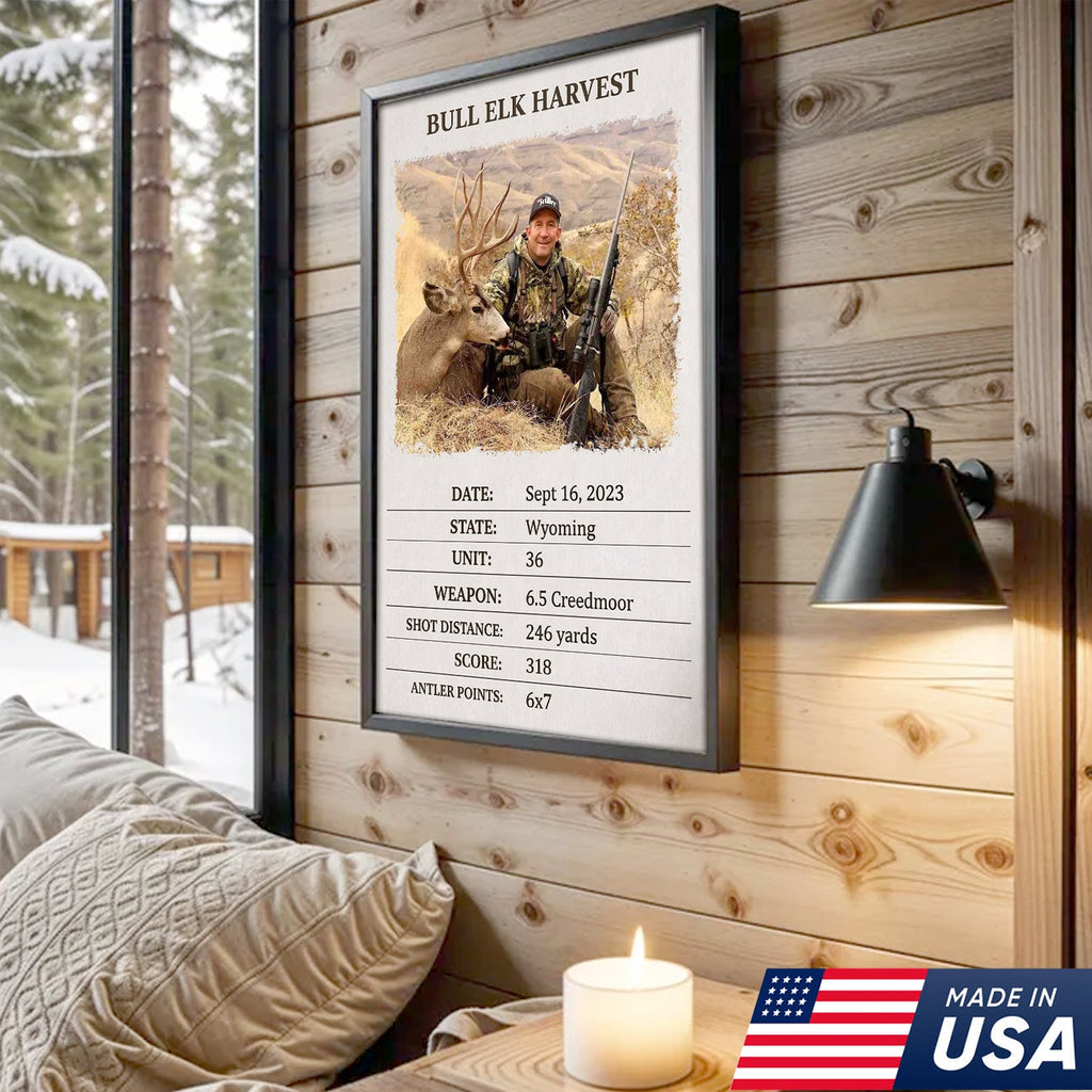 Personalized Bull Elk Hunting Canvas – Custom Hunting Trophy Wall Art