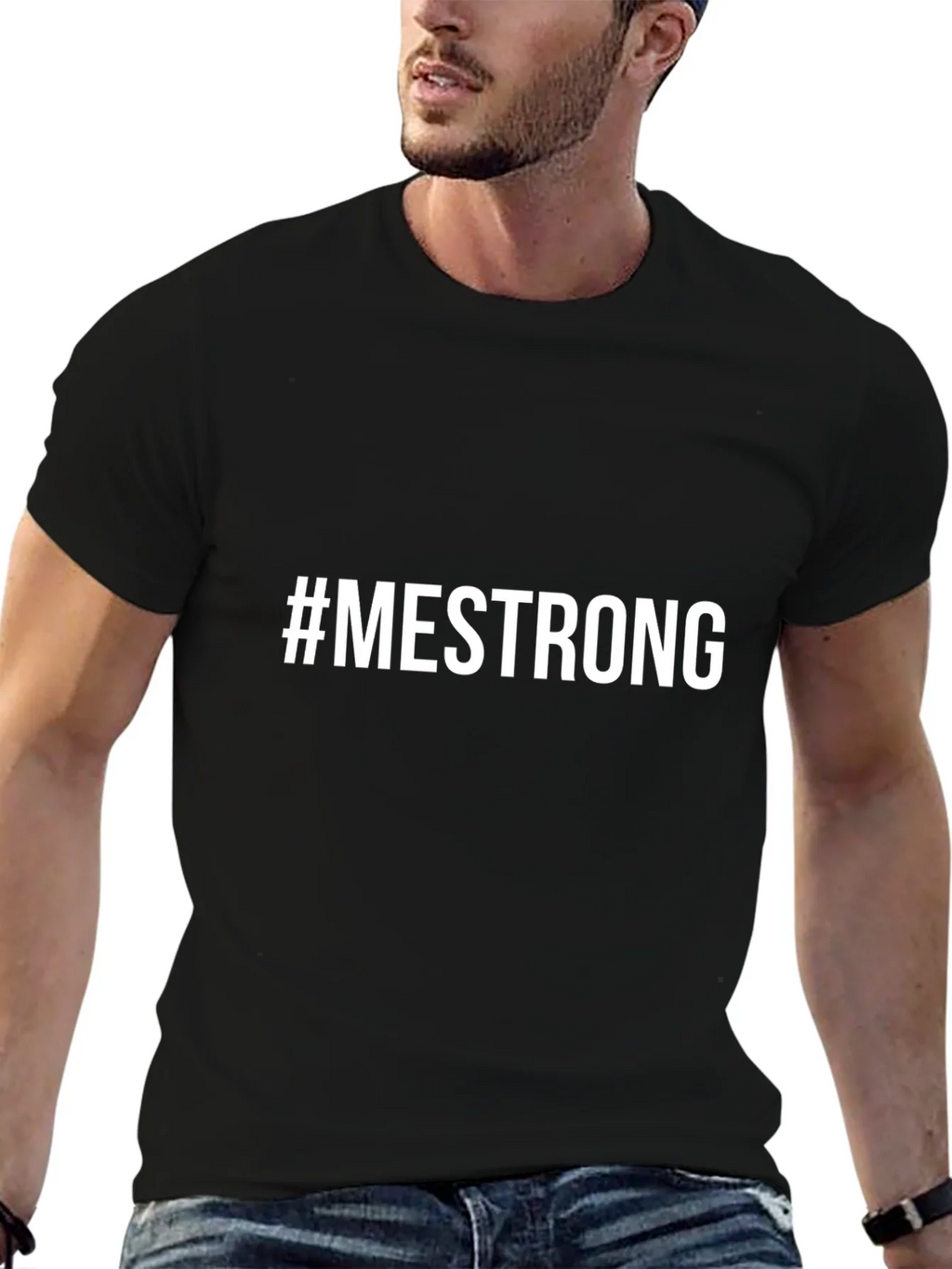 #MESTRONG Black Graphic Tee - Empowering Message T-Shirt product image 5