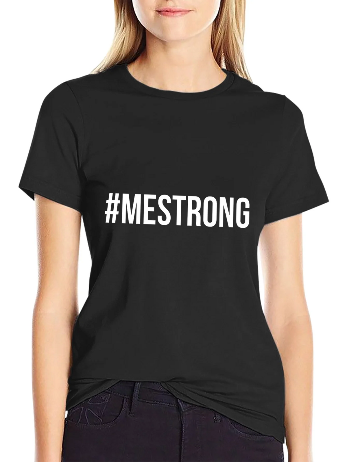 #MESTRONG Black Graphic Tee - Empowering Message T-Shirt product image 1
