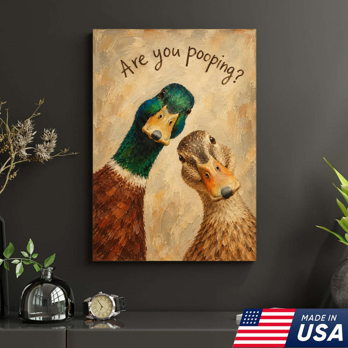 Are You Pooping Funny Duck Canvas