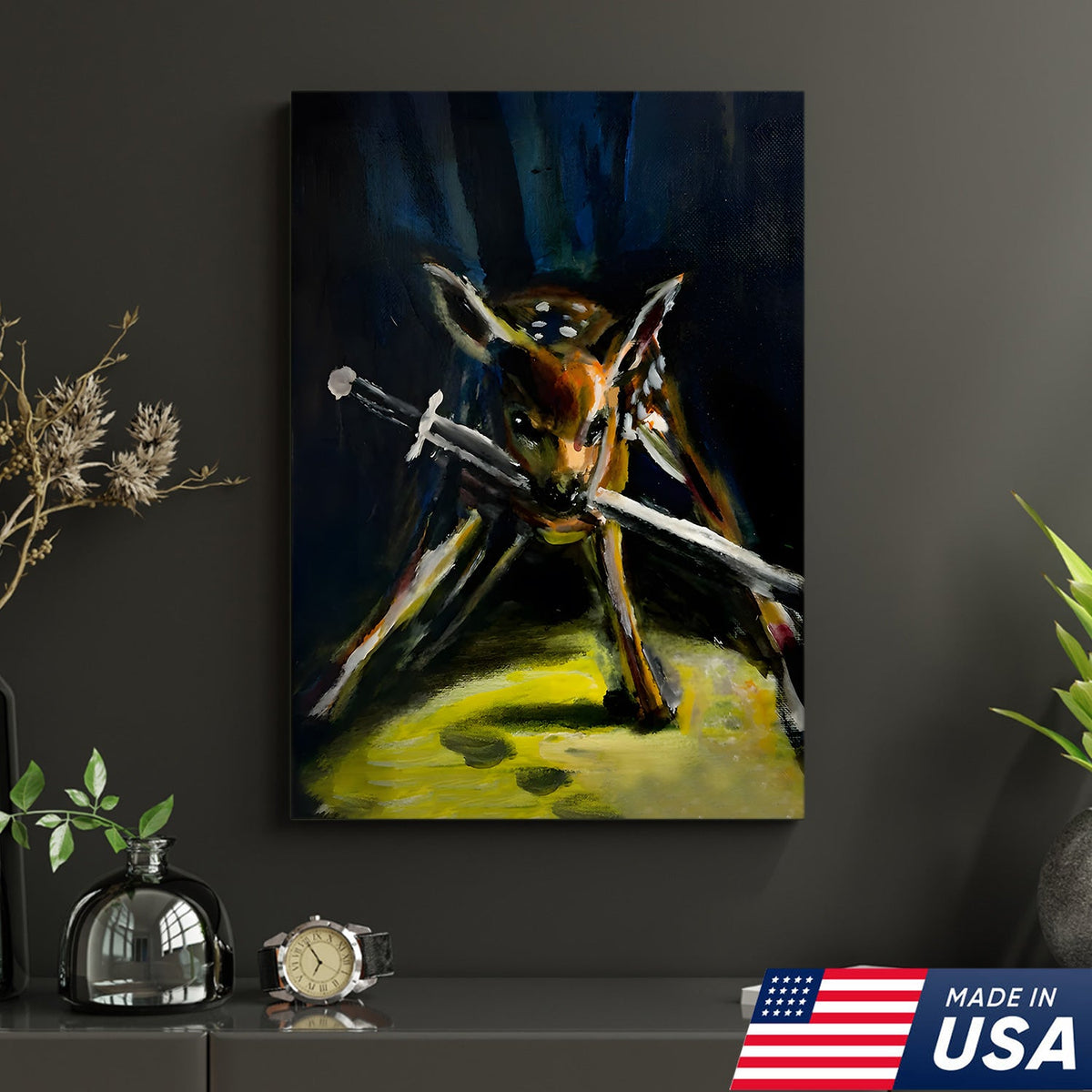 Midnight Deer Hunt Canvas