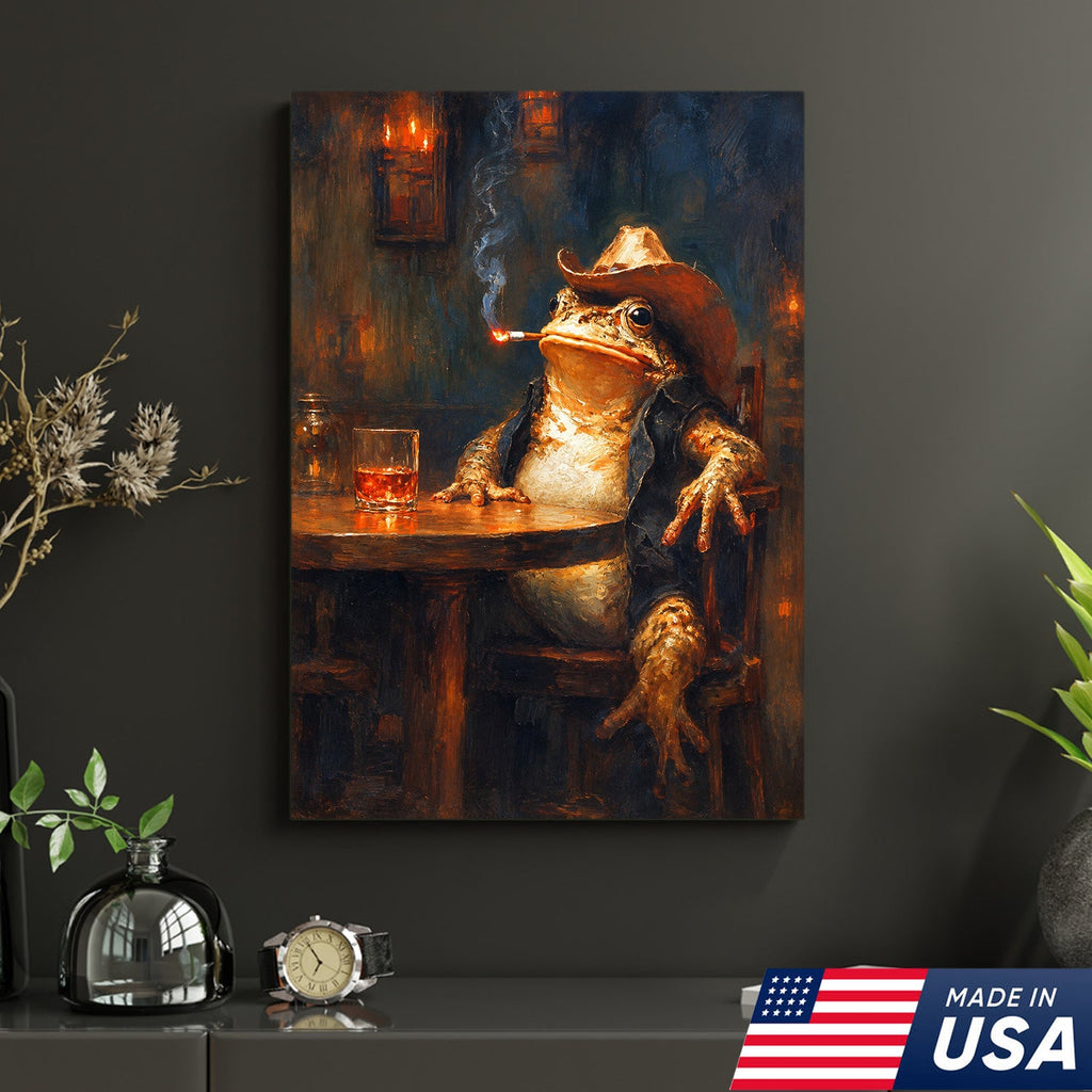 Midnight Cowboy Frog Canvas