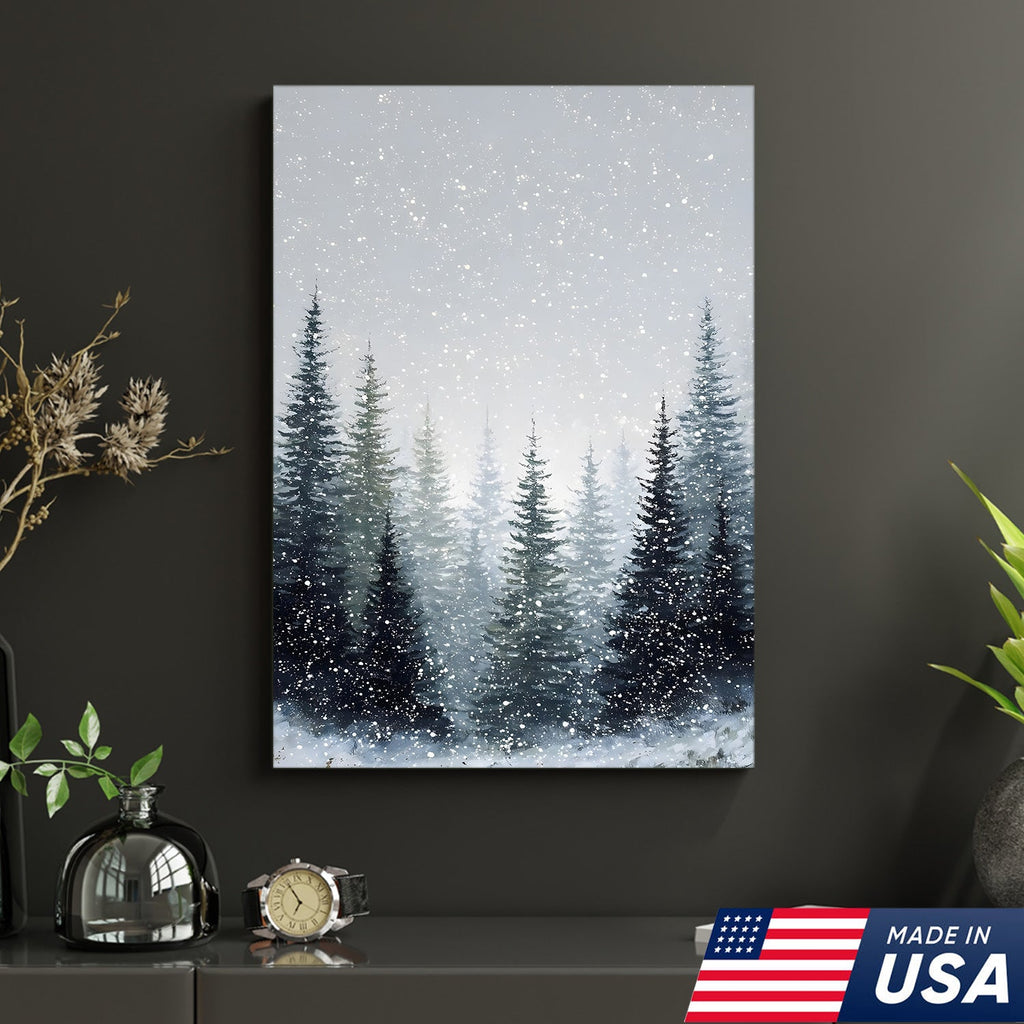 Silent Snowfall Forest Canvas