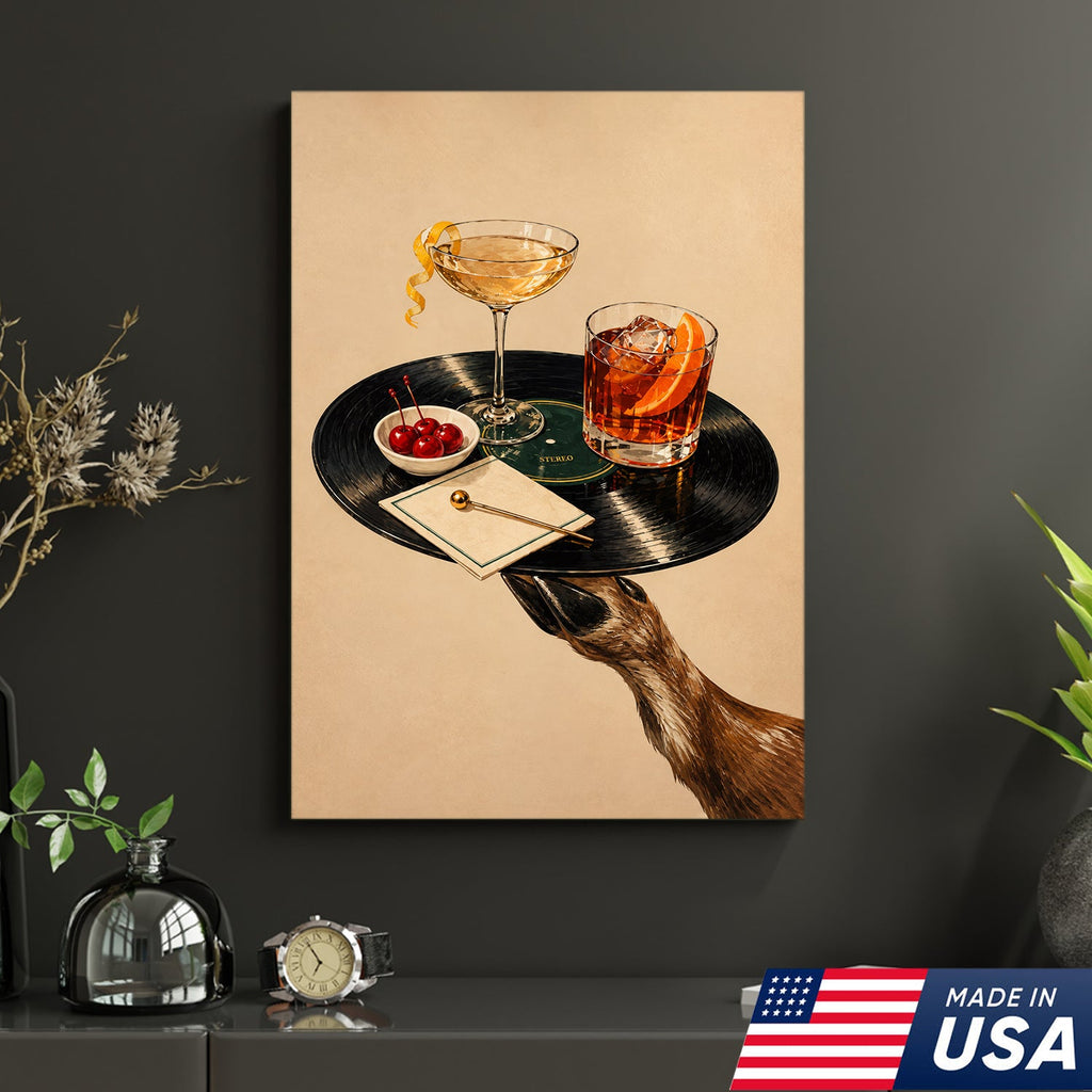 Vinyl Cocktail Hour Canvas