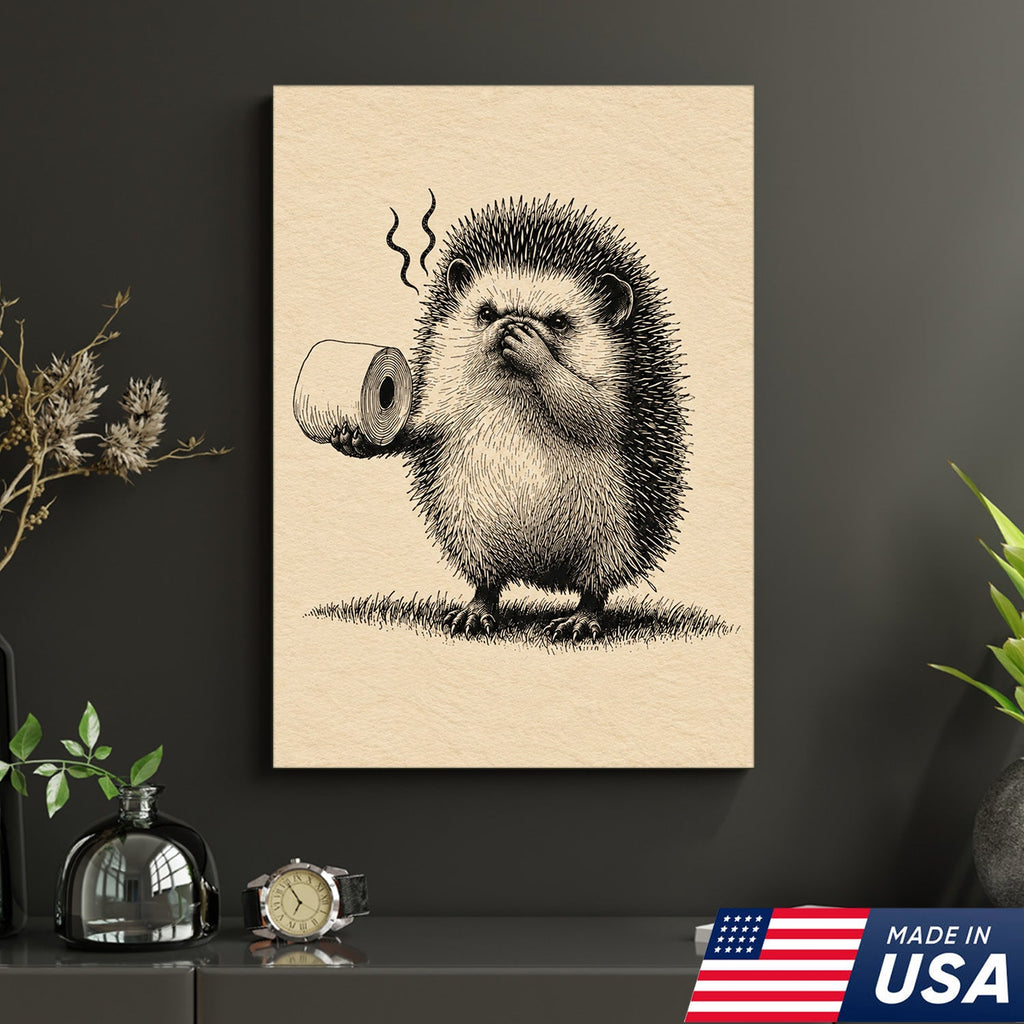 Stinky Hedgehog Humor Canvas