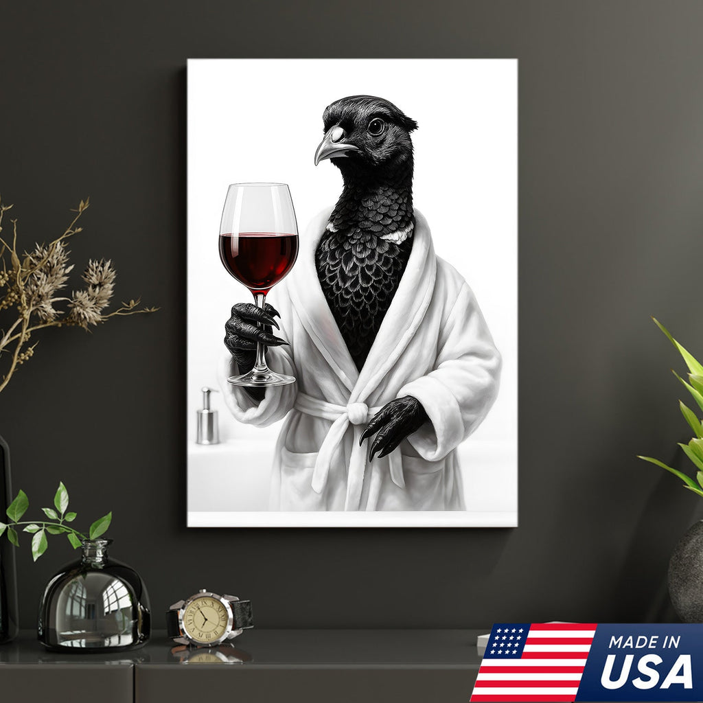 Funny Pheasant Bathroom Chill Canvas Wall Art – Unique Gift for Hunters, Bird Lovers