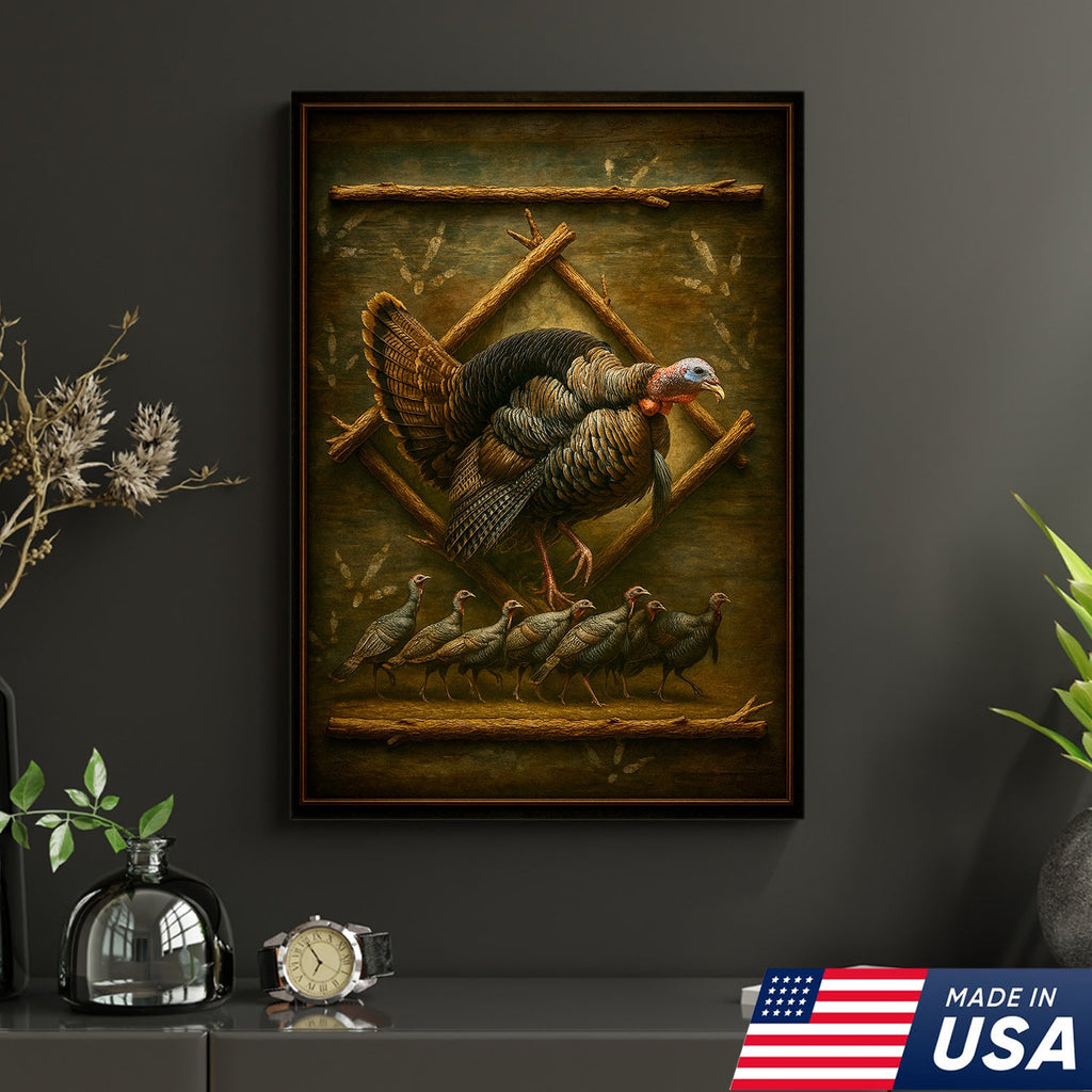 Wild Turkey Canvas Wall Art – Rustic Farmhouse Decor & Perfect Gift for Hunters