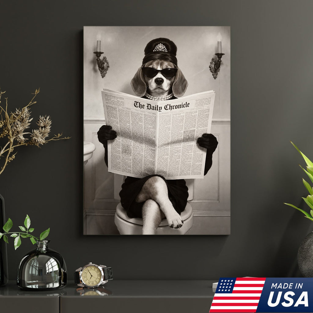Classy Beagle Bathroom Canvas