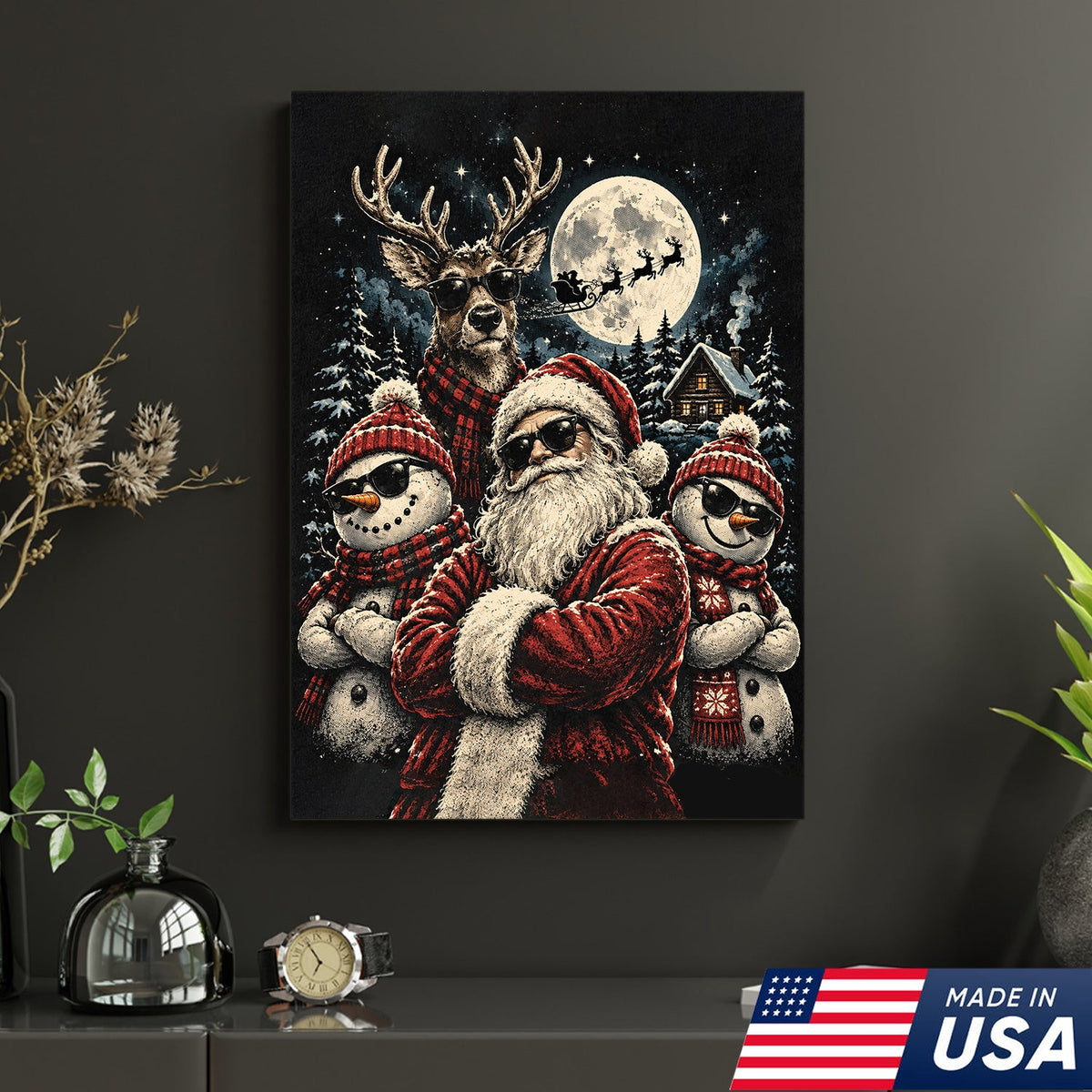 Cool Santa Christmas Canvas