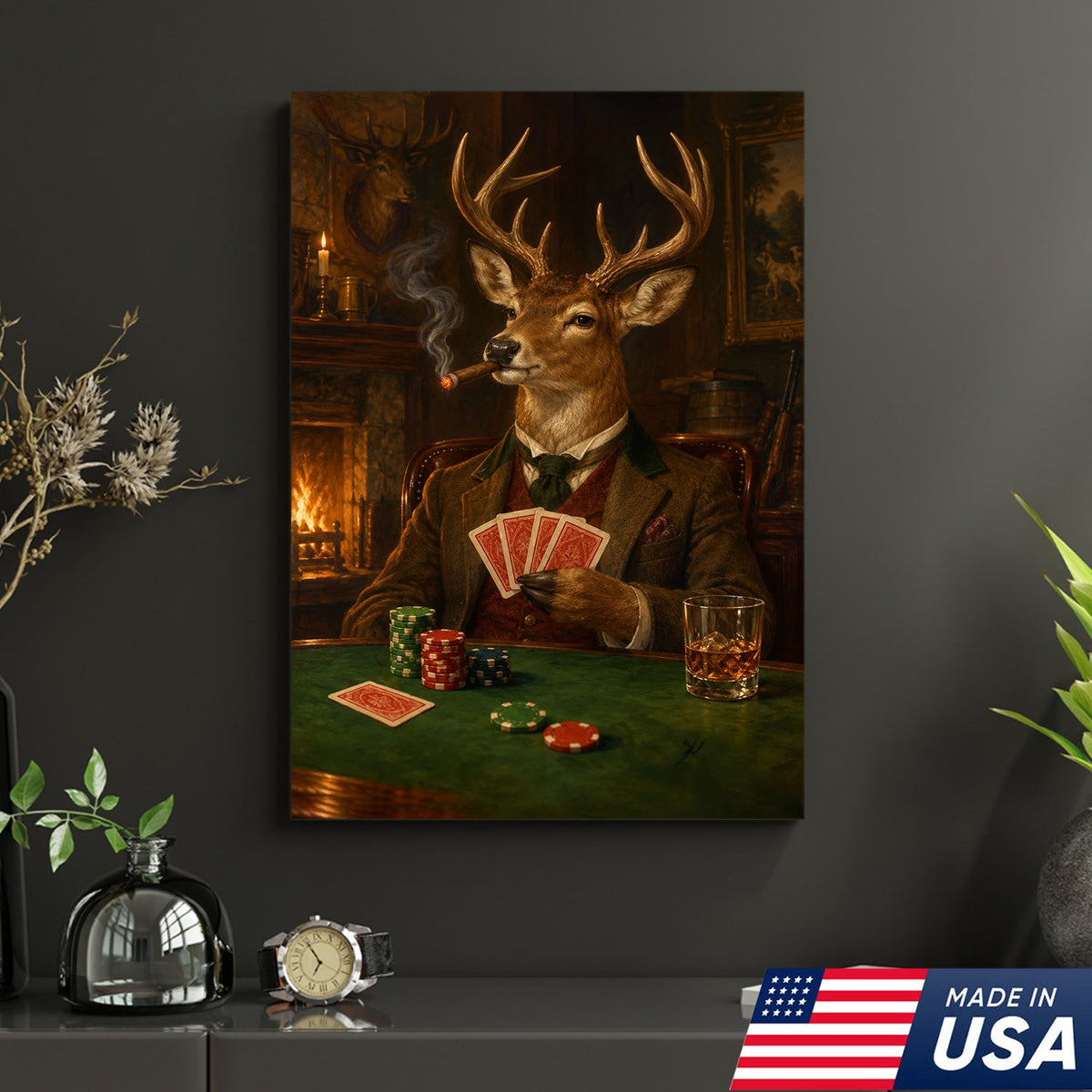 Vintage Poker King Buck Canvas