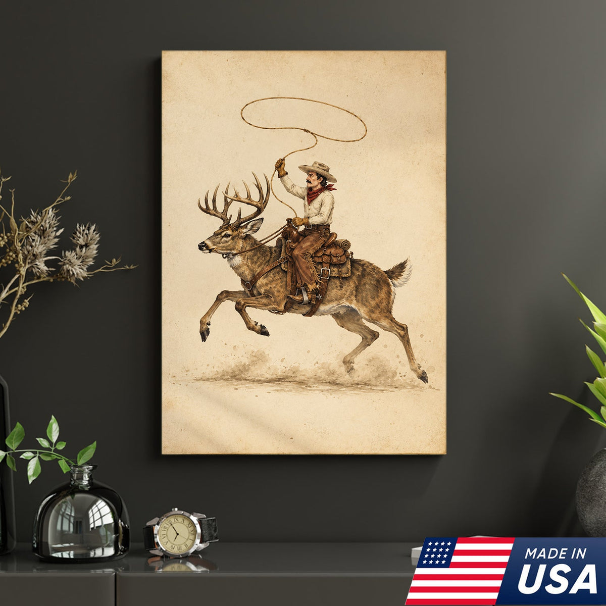 Lasso Buck Rider Canvas