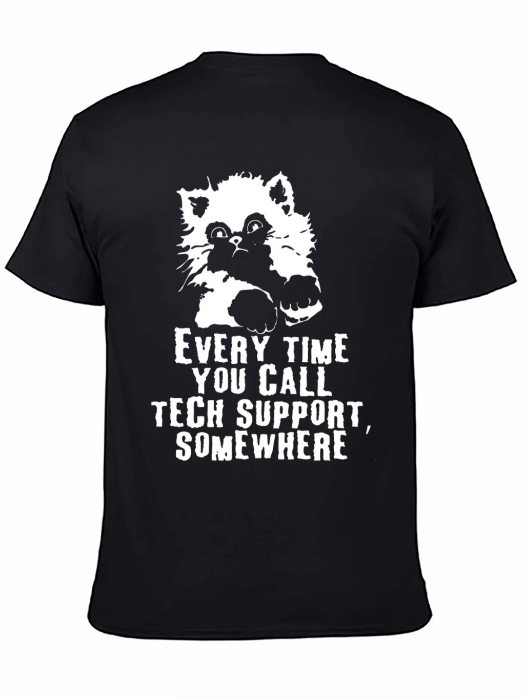 Tech Support Cat Graphic Tee - Black product image 4