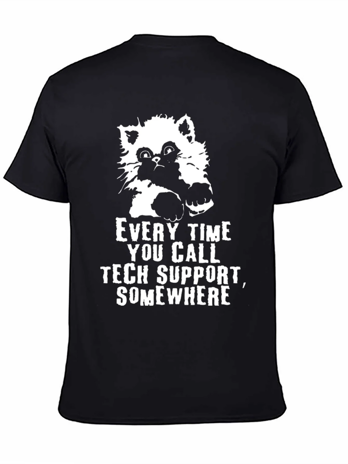 Tech Support Cat Graphic Tee - Black product image 4