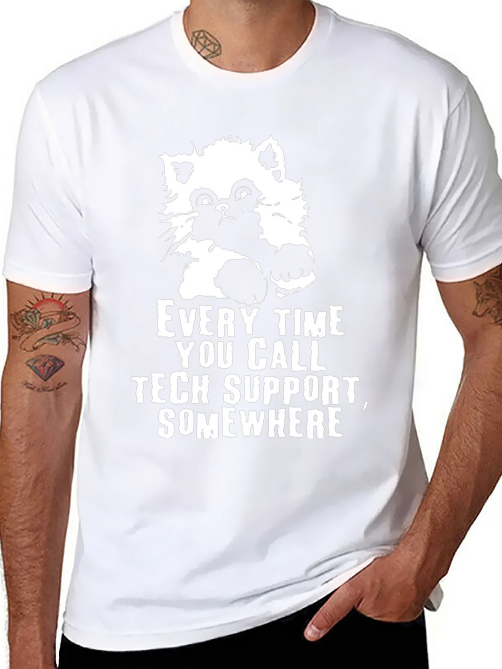 Tech Support Cat Graphic Tee - Black product image 7