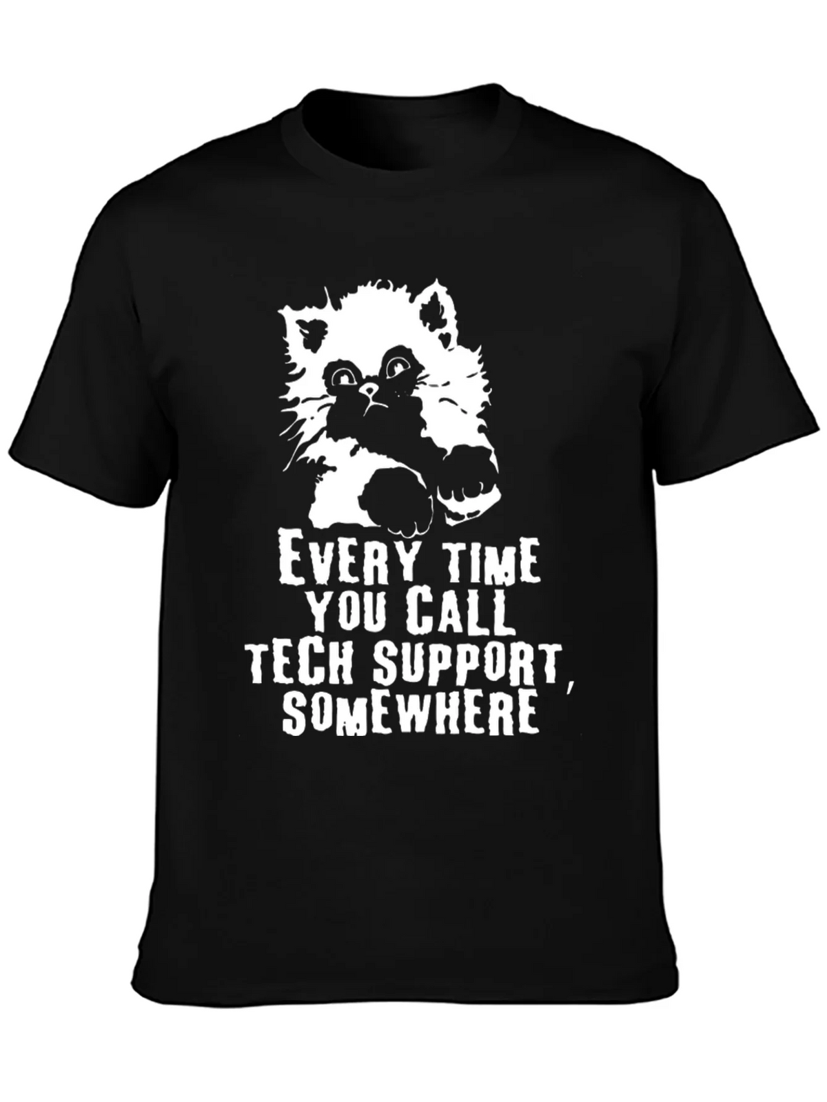 Tech Support Cat Graphic Tee - Black product image 3