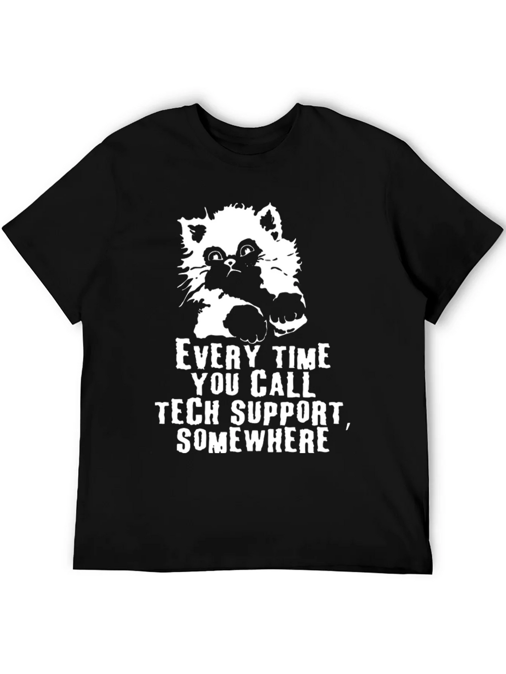 Tech Support Cat Graphic Tee - Black product image 5