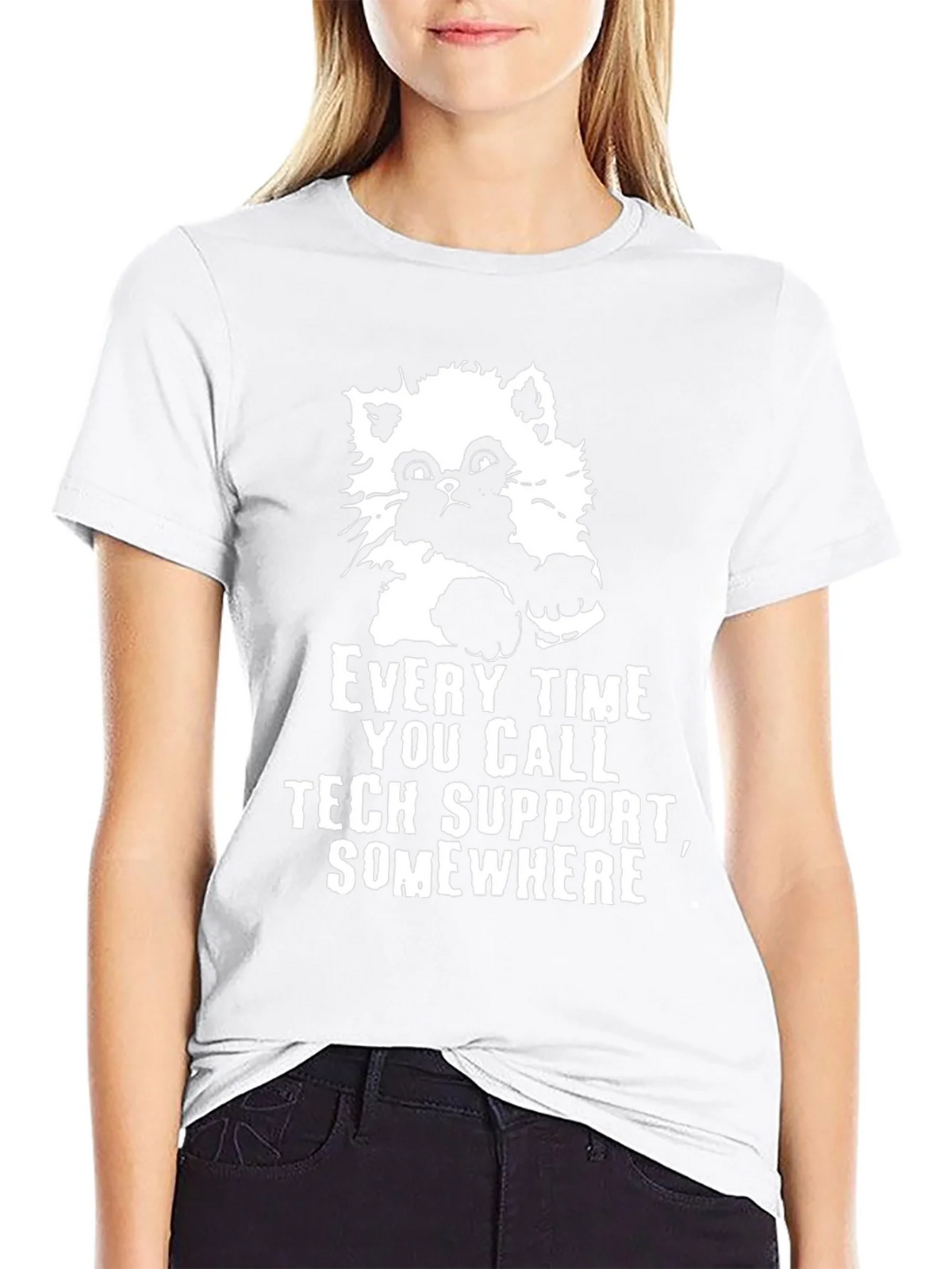 Tech Support Cat Graphic Tee - Black product image 8