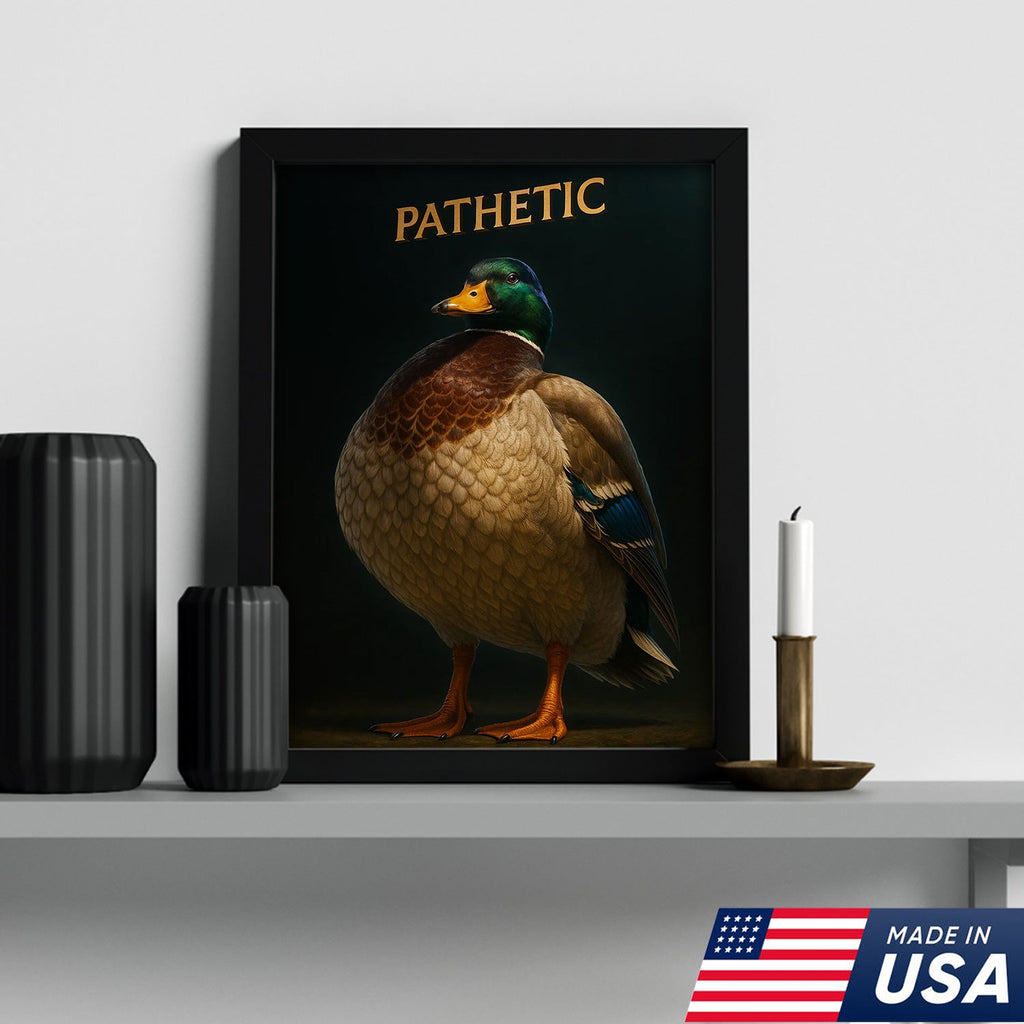Pathetic Mallard Duck Canvas Wall Art – Funny Hunting Decor – Rustic Lodge Wall Print