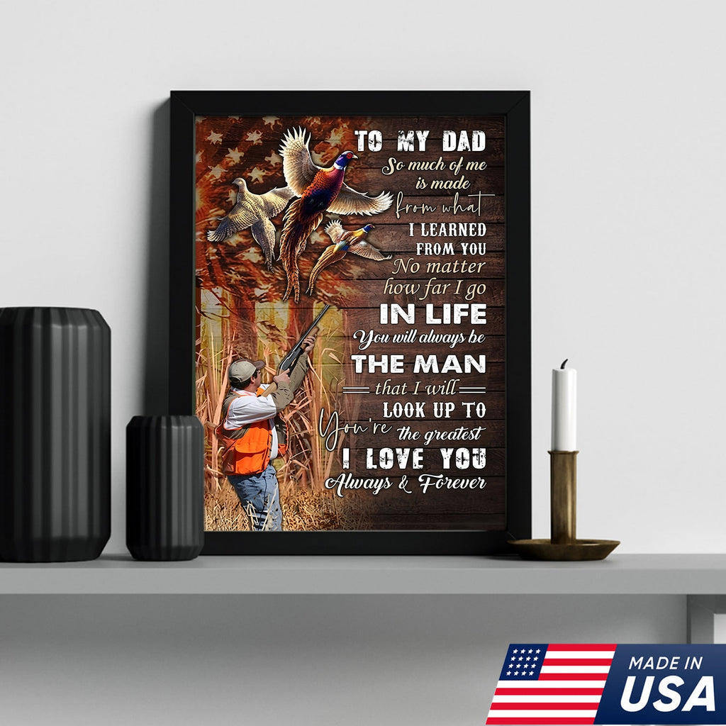 Personalized To My Dad Hunting Canvas Wall Art – Gift from Son to Dad, Duck Hunting Canvas Print