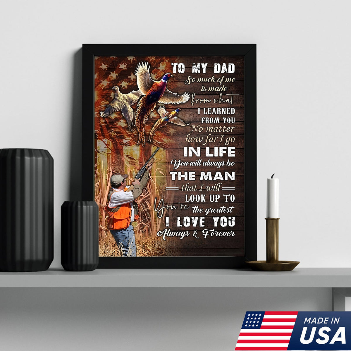 Personalized To My Dad Hunting Canvas Wall Art – Gift from Son to Dad, Duck Hunting Canvas Print