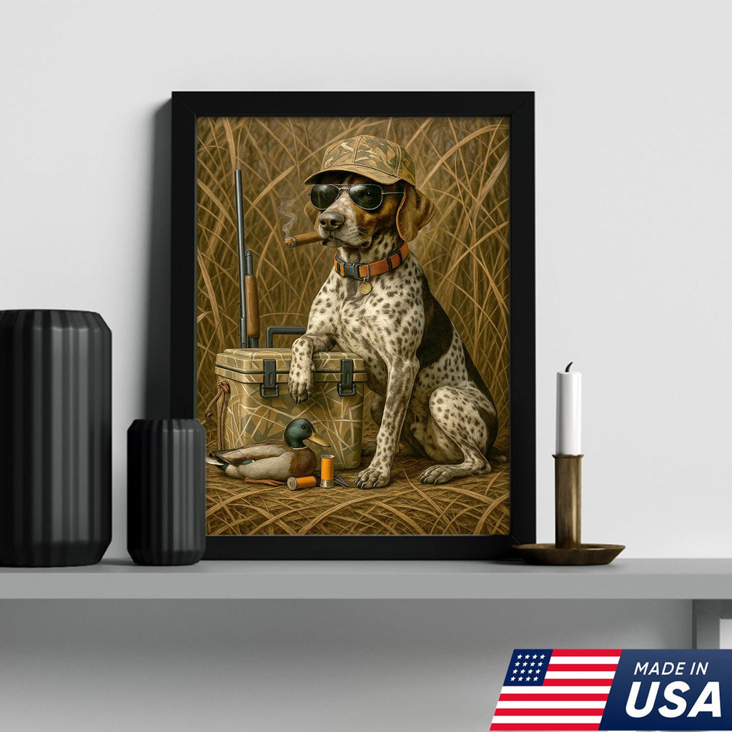 Hunting Dog Canvas Wall Art, Duck Hunter Retriever with Gear