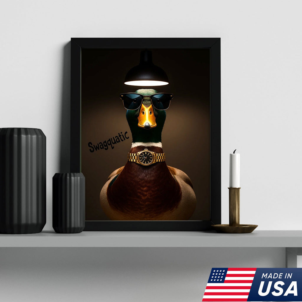 Swag Duck Canvas Art – Cool Duck with Sunglasses & Gold Watch