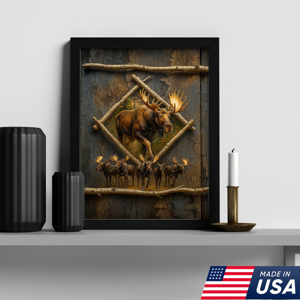 Majestic Moose Canvas Wall Art – Rustic Cabin Decor & Perfect Gift for Hunters