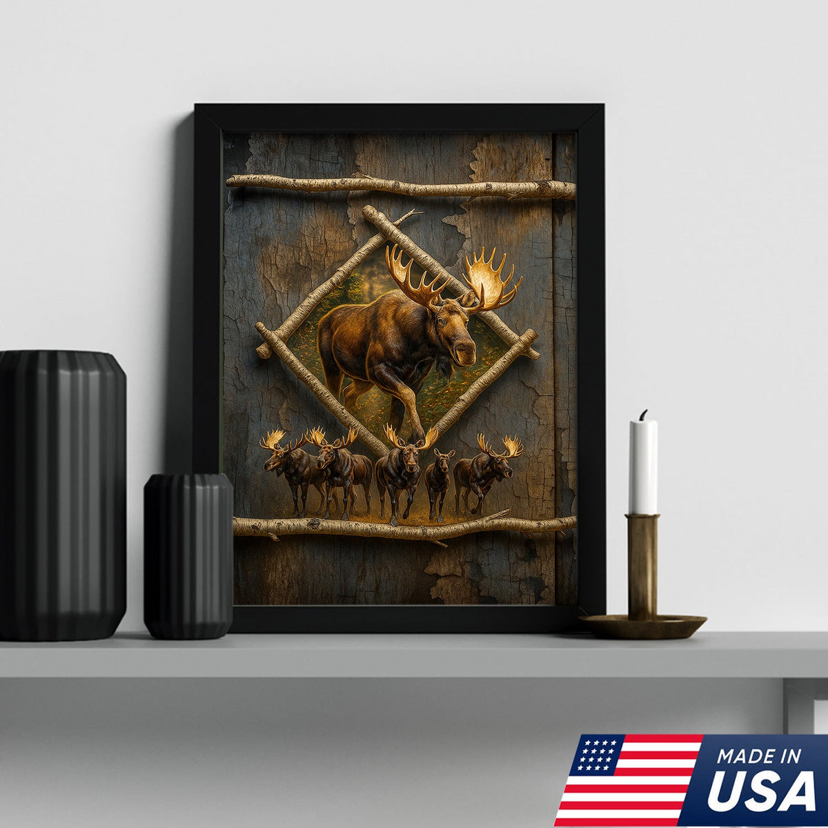Majestic Moose Canvas Wall Art – Rustic Cabin Decor & Perfect Gift for Hunters