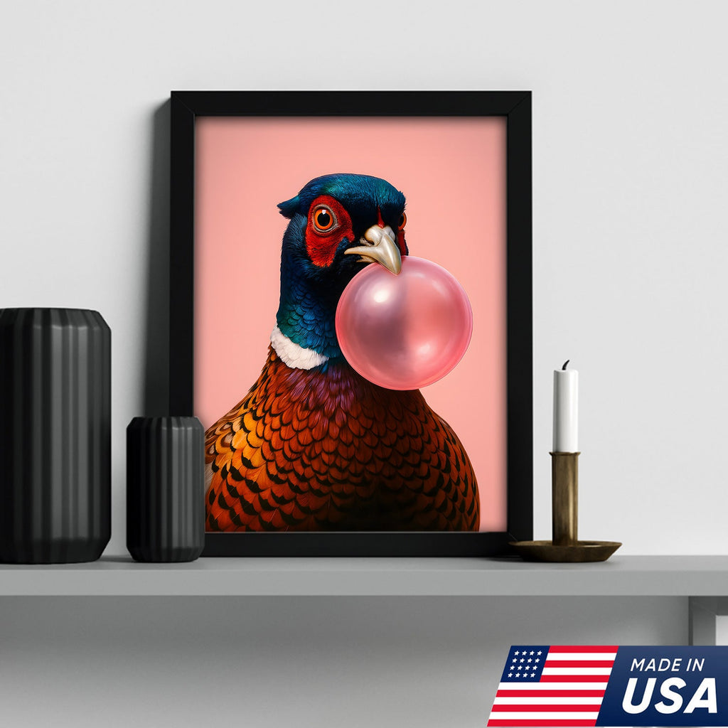 Funny Pheasant Canvas Wall Art – Unique Hunting Cabin Decor & Perfect Gift for Hunters