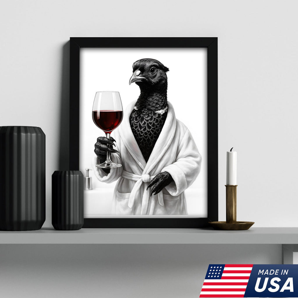 Funny Pheasant Bathroom Chill Canvas Wall Art – Unique Gift for Hunters, Bird Lovers