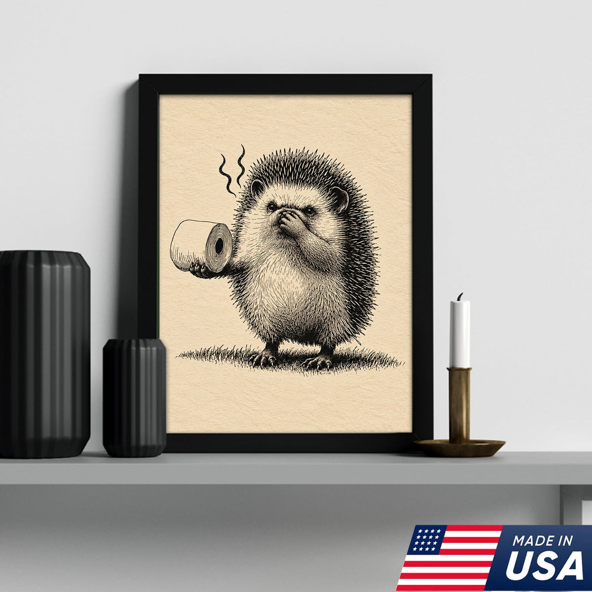 Stinky Hedgehog Humor Canvas