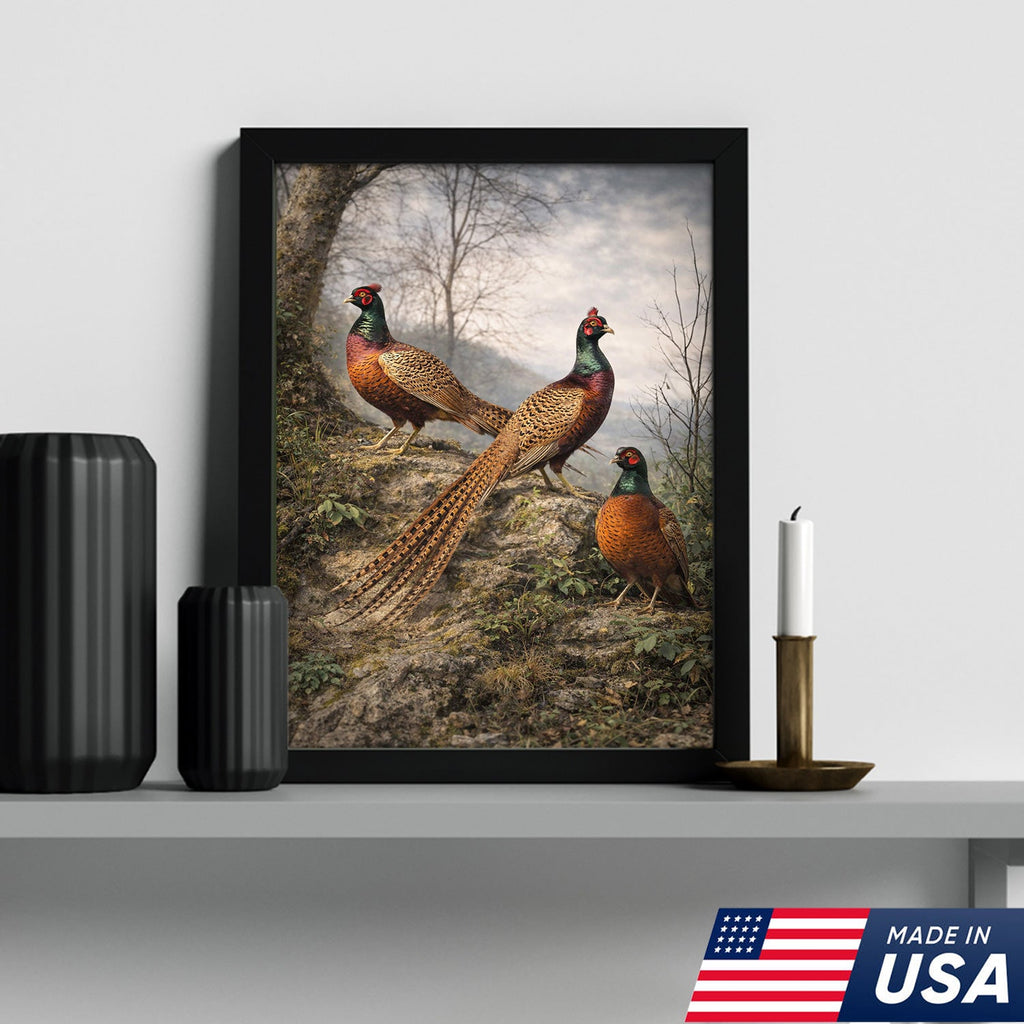 Pheasant Hunting Canvas Wall Art – Upland Bird Hunting Decor for Hunter Home