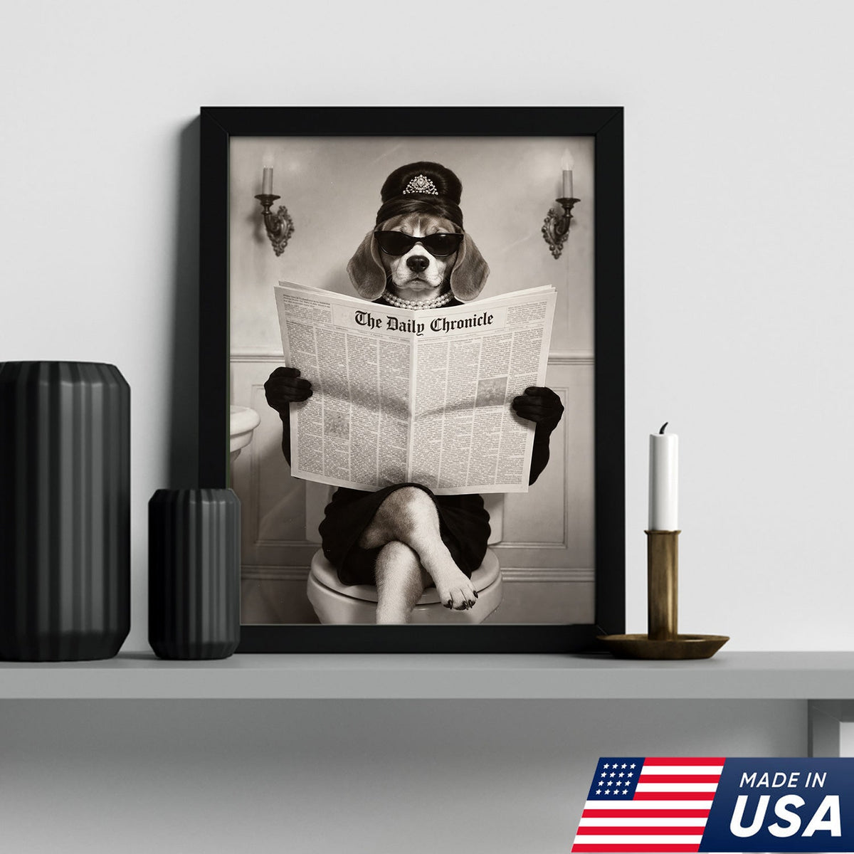 Classy Beagle Bathroom Canvas