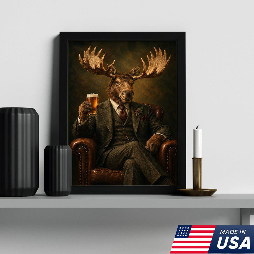 Regal Moose Gentleman Canvas