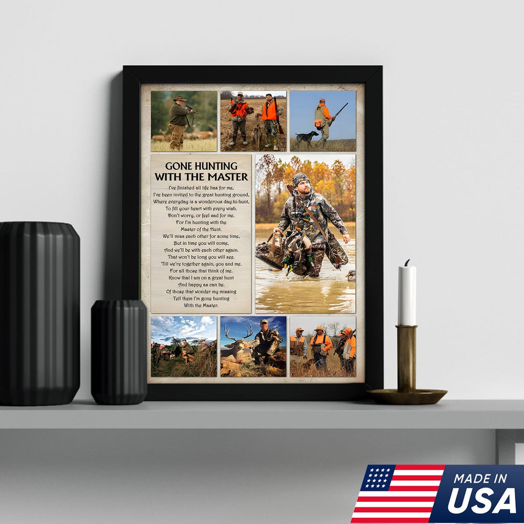Gone Hunting With The Master Canvas Wall Art – Hunting Memorial Gift, Sympathy Gift for Hunter Loss