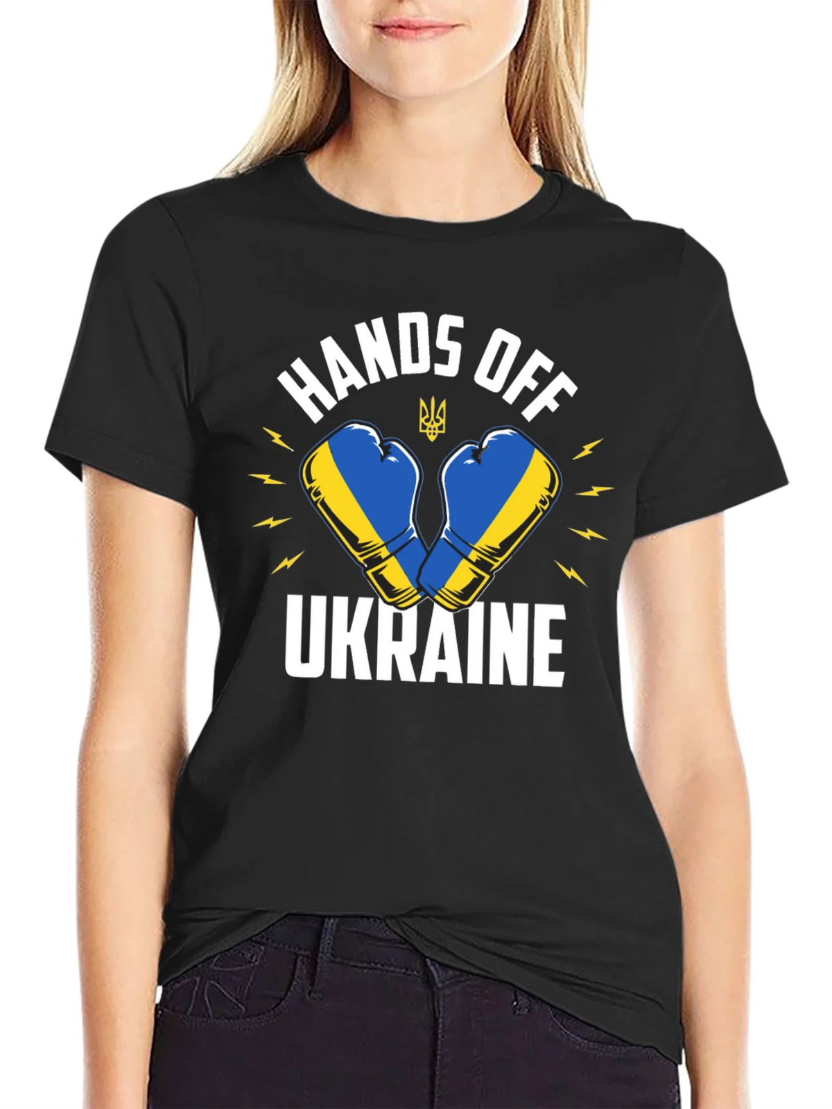 Hands Off Ukraine Boxing Glove T-Shirt product image 2