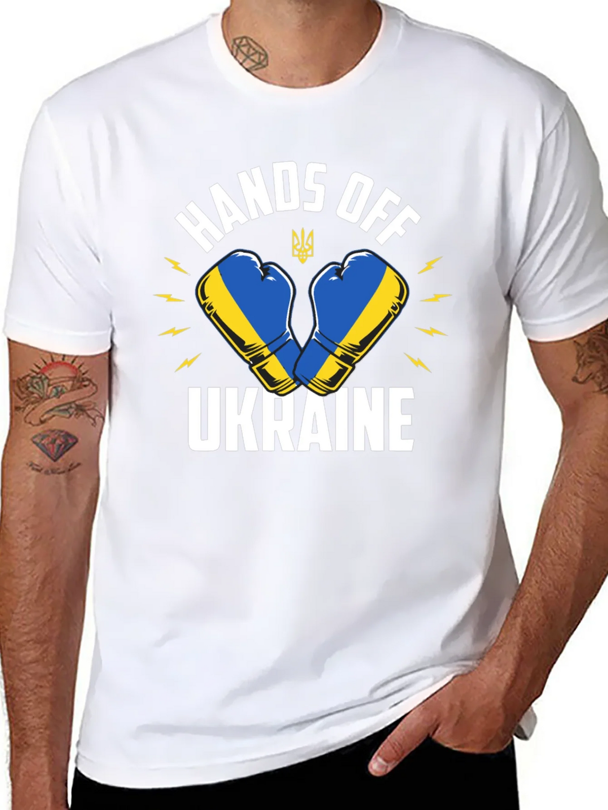 Hands Off Ukraine Boxing Glove T-Shirt product image 7