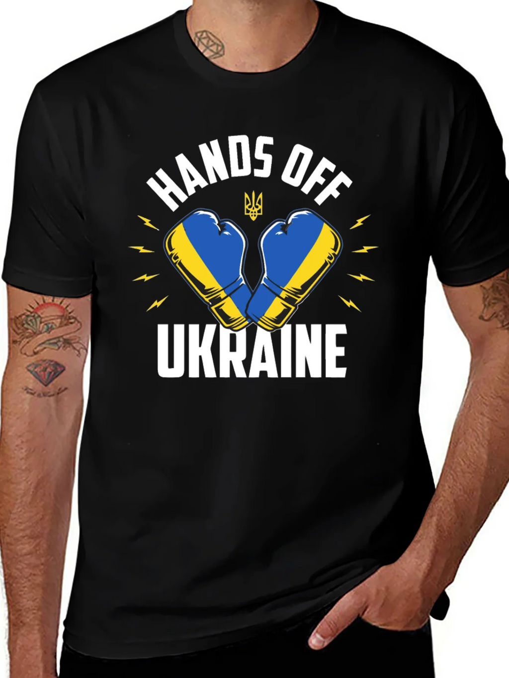 Hands Off Ukraine Boxing Glove T-Shirt product image 1