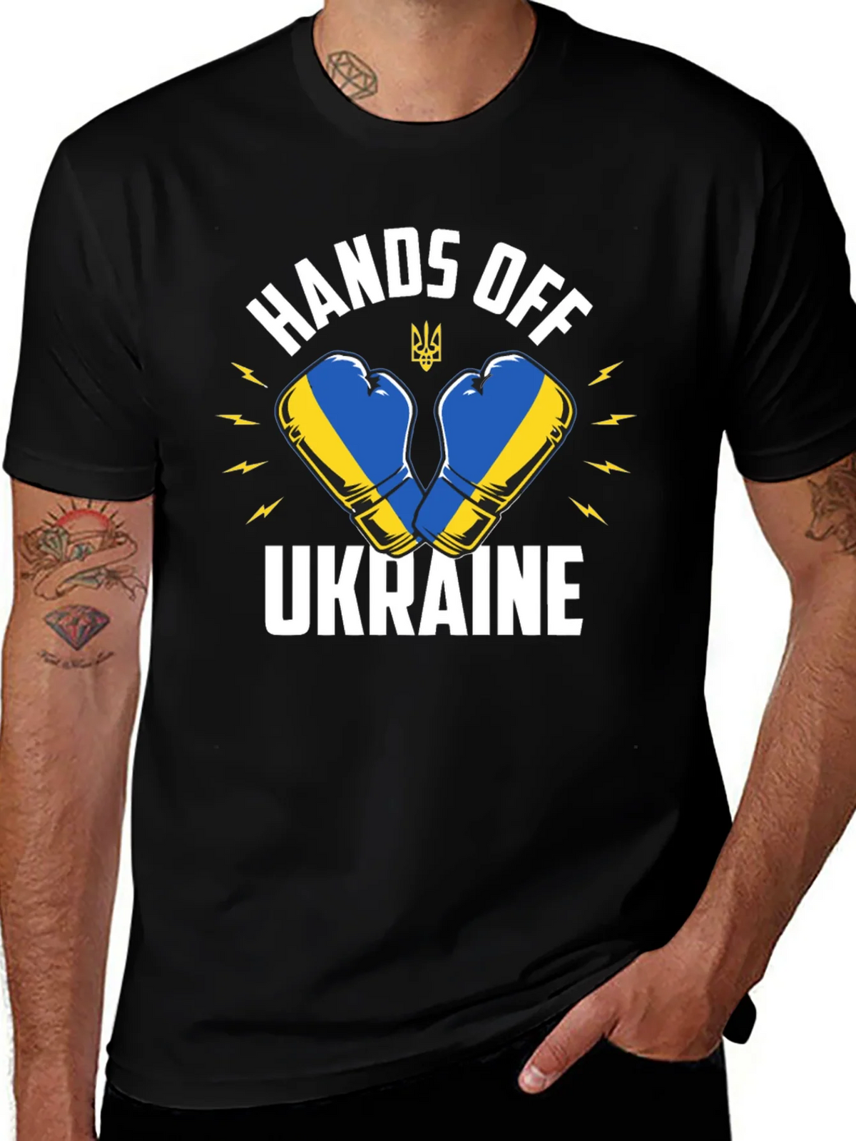 Hands Off Ukraine Boxing Glove T-Shirt product image 1