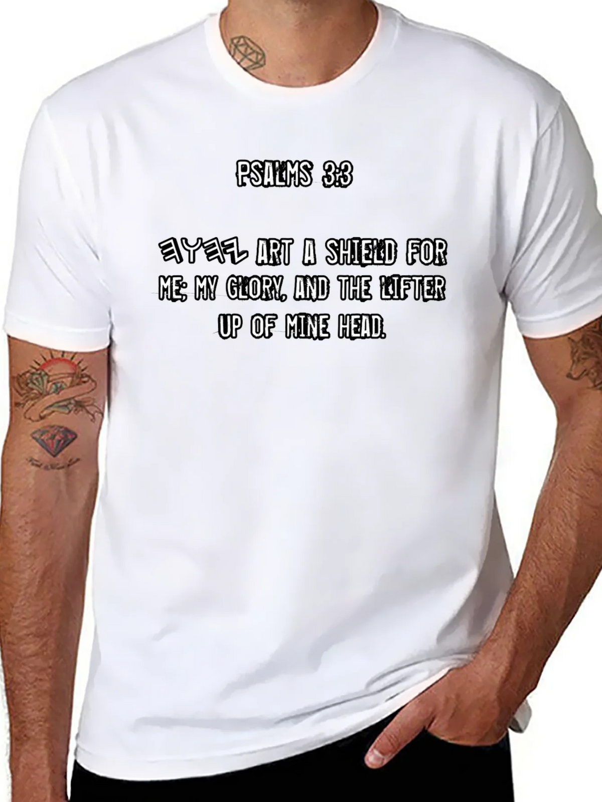 Psalms 3:3 Christian T-Shirt - Religious Apparel product image 6