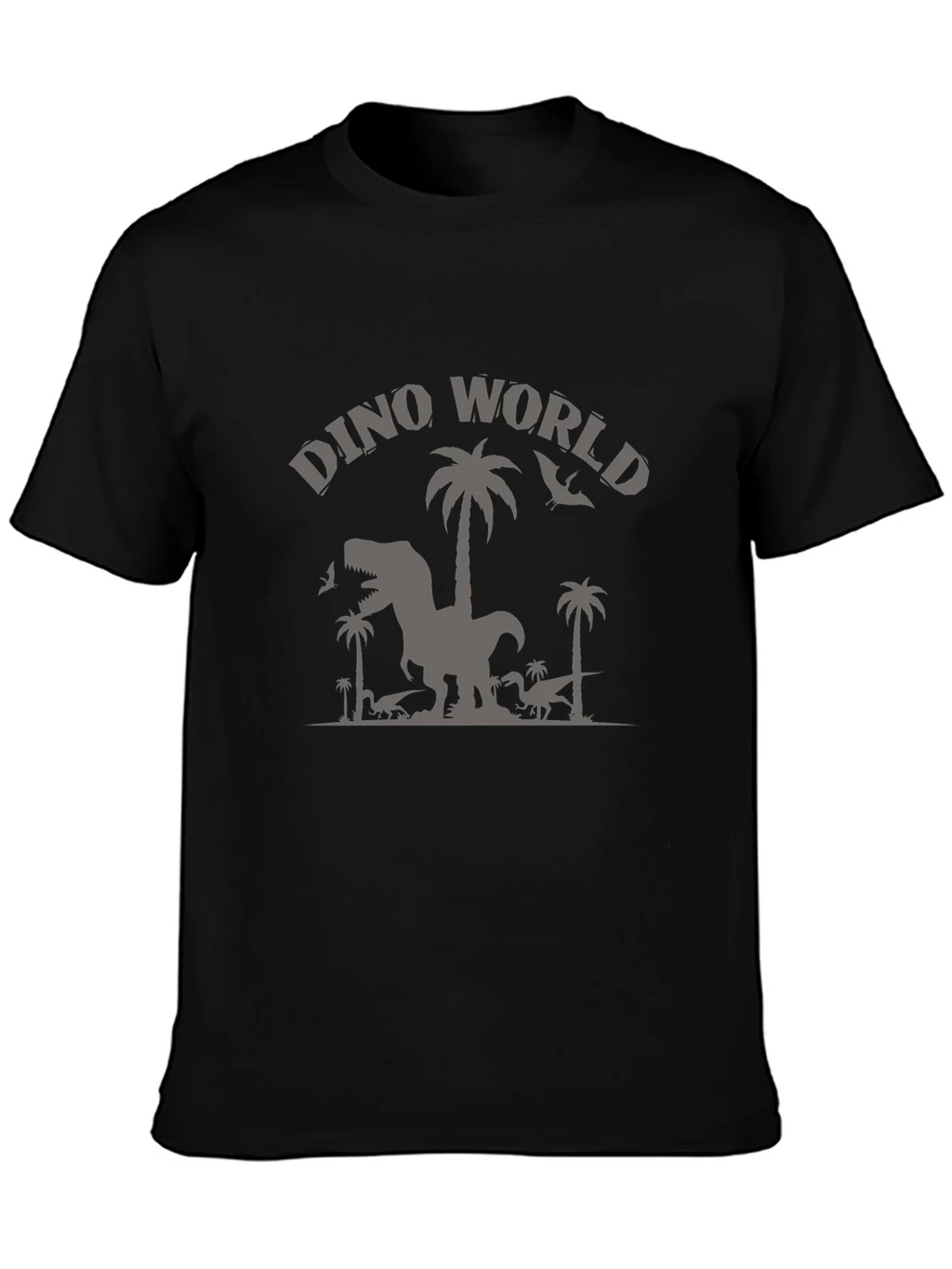 Dino World Graphic T-Shirt - Black Crew Neck Tee product image 3