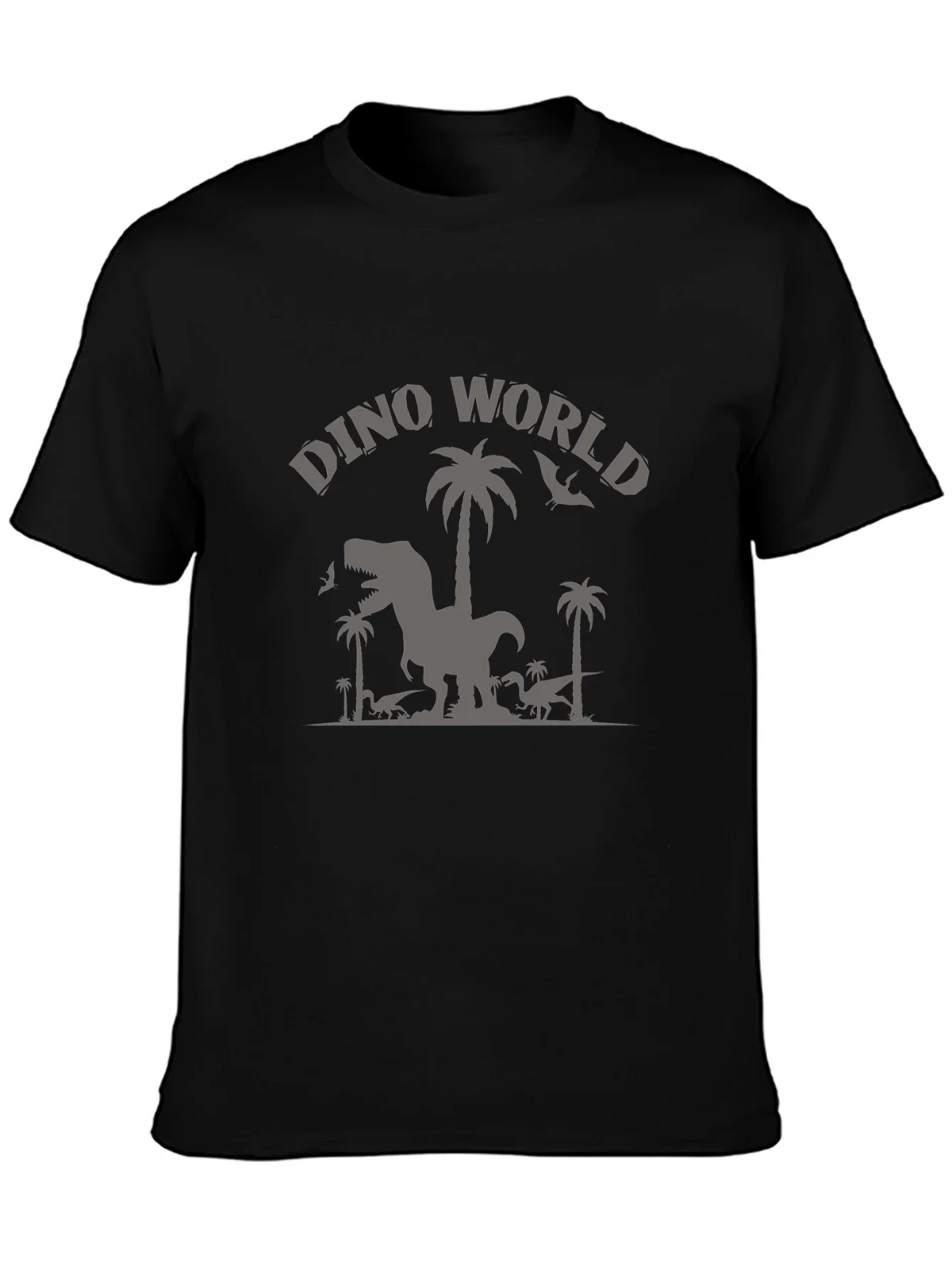 Dino World Graphic T-Shirt - Black Crew Neck Tee product image 3