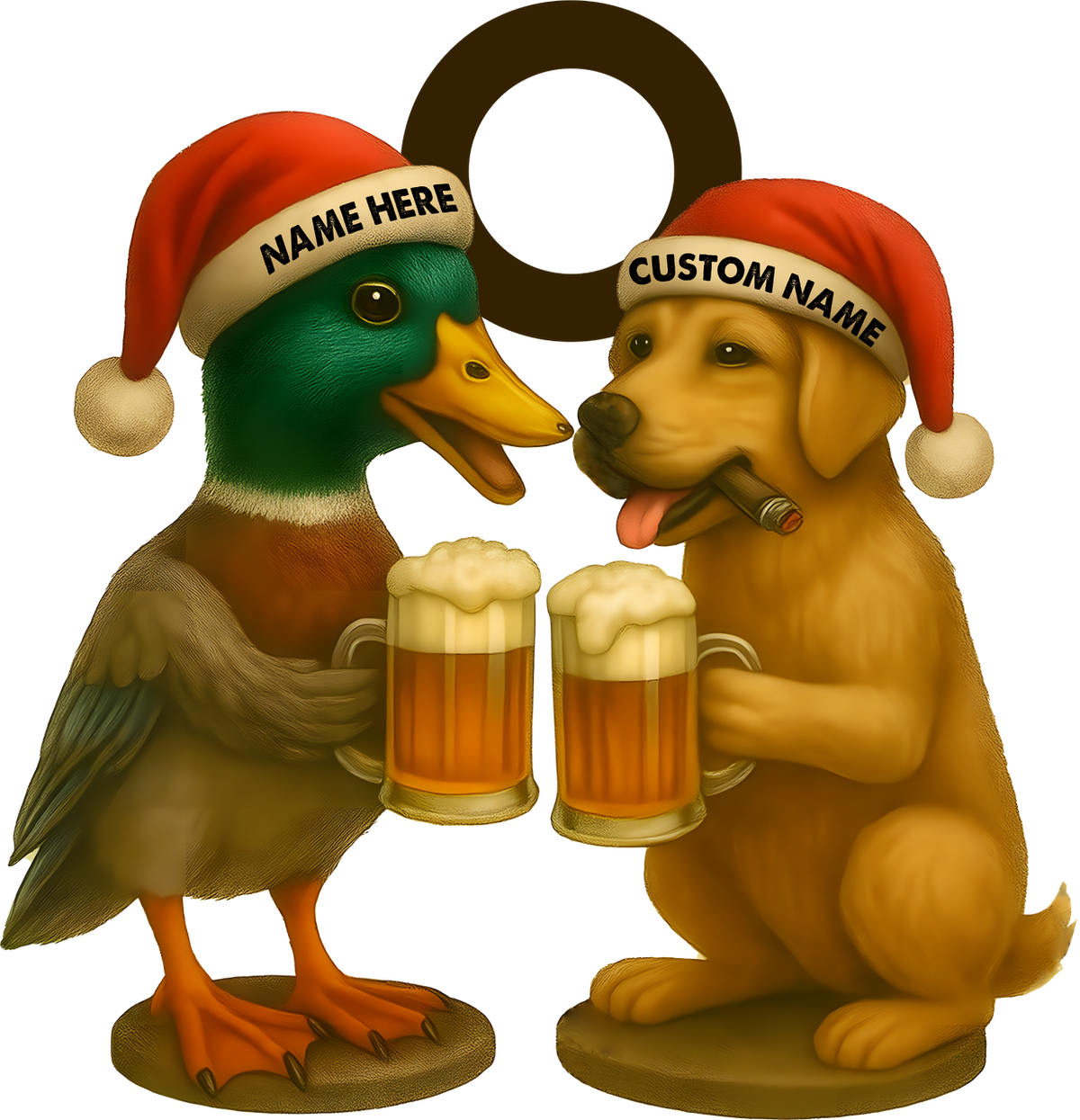 Custom Duck & Dog Acrylic Christmas Ornament – Personalized Hunter Gift