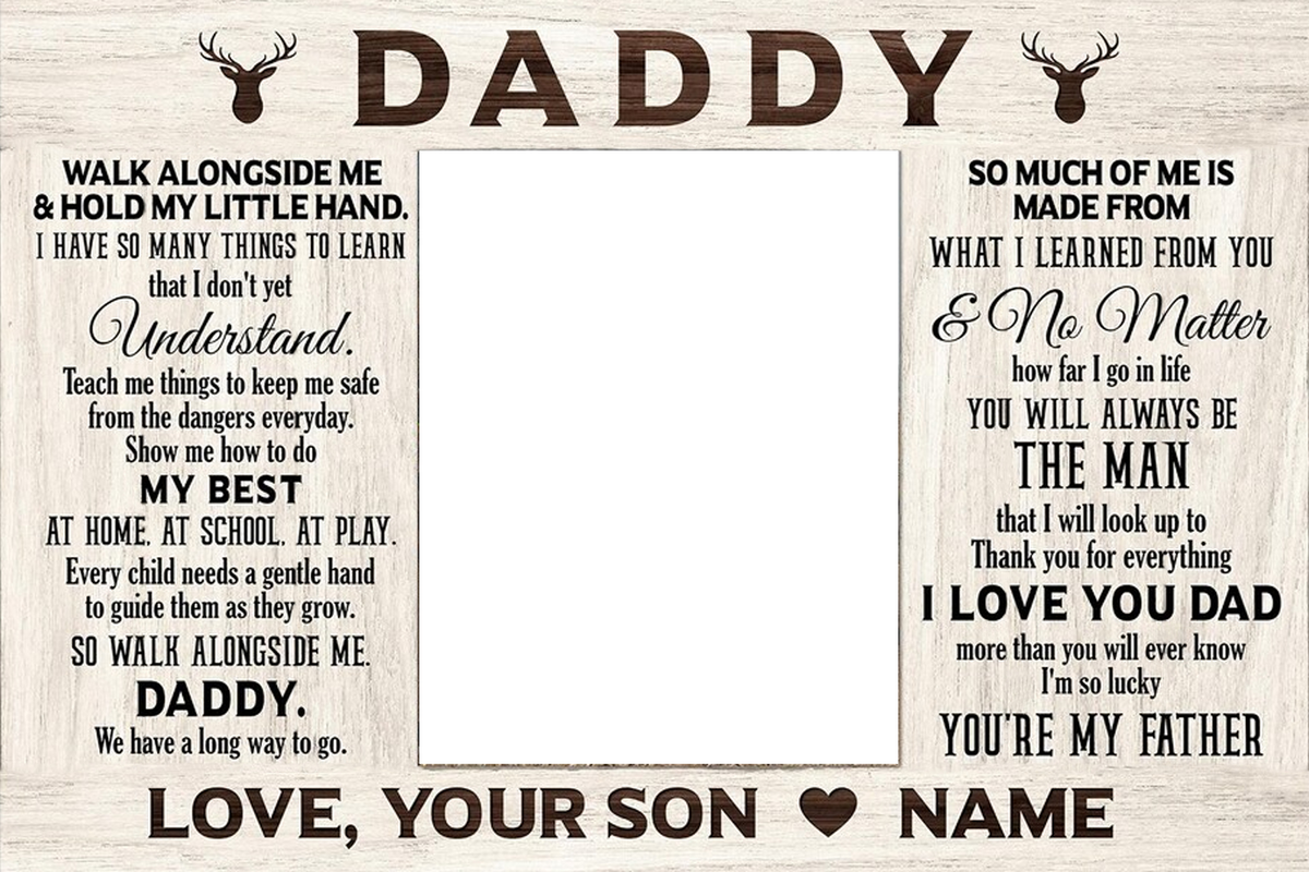 Personalized To My Dad Hunting Canvas – Daddy Gift from Son, Custom Name Hunting Wall Art