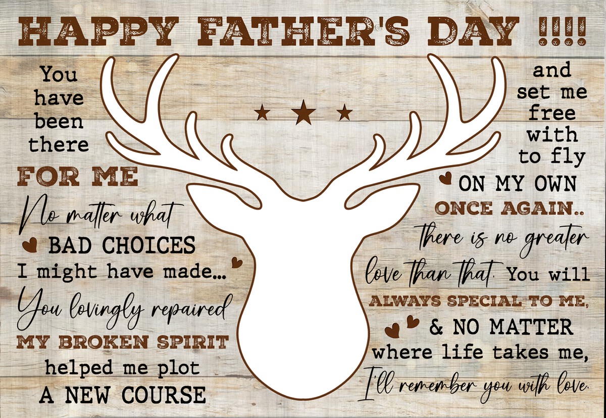 Personalized Happy Father's Day Hunting Canvas – Custom Gift for Dad Hunter, Deer Hunting Wall Art